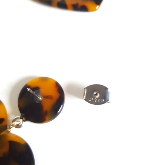 J. Crew Tortoise Heart Drop Earrings ๐ Acrylic ๐ Jumbo Hearts - Picture 7 of 7